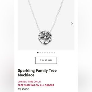 Pandora Sparkling Family Tree Necklace